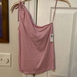 m pink one shoulder tank